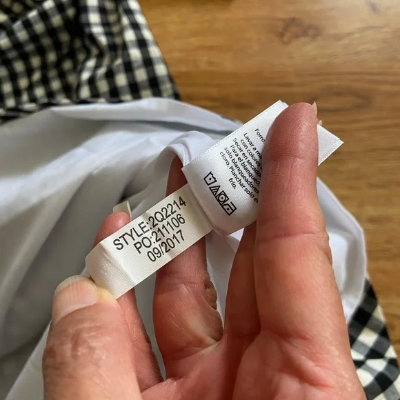 Vineyard Vines Mini Dress XS Gingham Check Black White - Picture 11 of 11